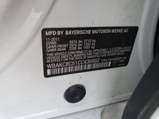 Photo 10 from auction – 2012 BMW 750 LXI with VIN WBAKC8C51CC436992