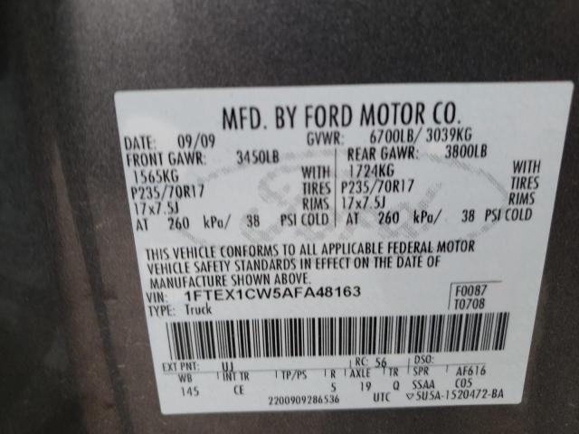 Photo 10 from auction – 2010 FORD F150 SUPER with VIN 1FTEX1CW5AFA48163