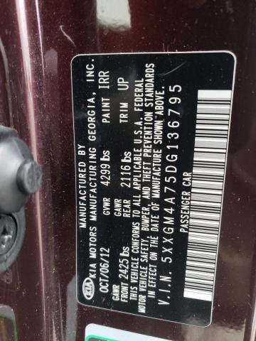 Photo 10 from auction – 2013 KIA OPTIMA LX with VIN 5XXGM4A75DG136795