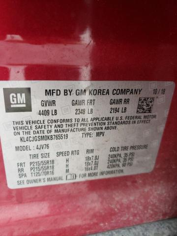 Photo 10 from auction – 2019 BUICK ENCORE ESS with VIN KL4CJGSM0KB765519