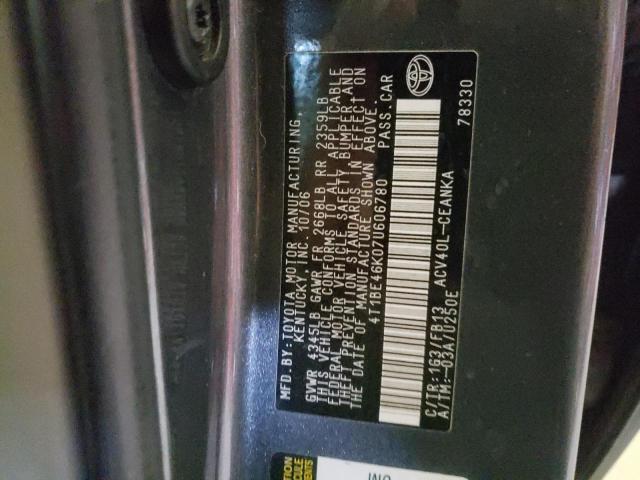 Photo 10 from auction – 2007 TOYOTA CAMRY CE with VIN 4T1BE46K07U606780