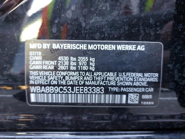 Photo 10 from auction – 2018 BMW 330 I with VIN WBA8B9C53JEE83383