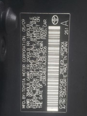 Photo 10 from auction – 2010 TOYOTA COROLLA with VIN JTDBU4EE1AJ057506
