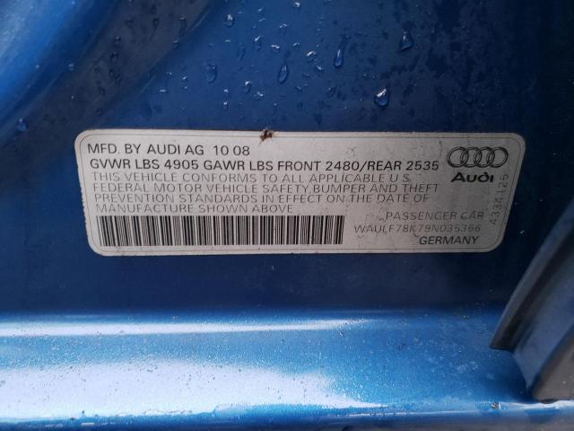 Photo 10 from auction – 2009 AUDI A4 2.0T QU with VIN WAULF78K79N035366
