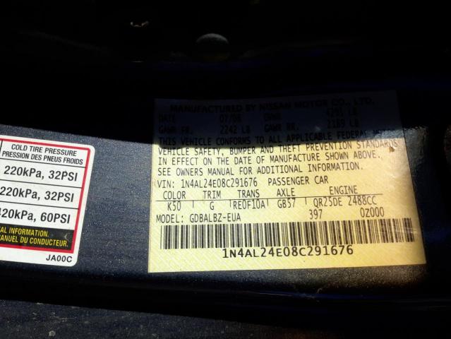 Photo 10 from auction – 2008 NISSAN ALTIMA 2.5 with VIN 1N4AL24E08C291676