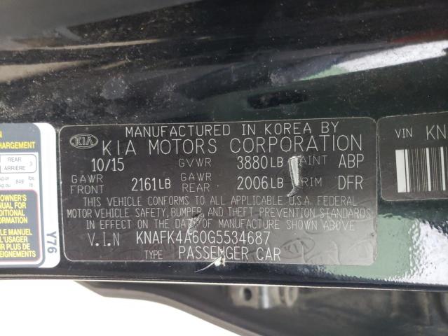 Photo 10 from auction – 2016 KIA FORTE LX with VIN KNAFK4A60G5534687