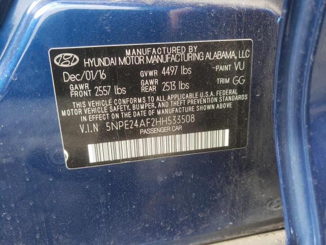 Photo 10 from auction – 2017 HYUNDAI SONATA SE with VIN 5NPE24AF2HH533508