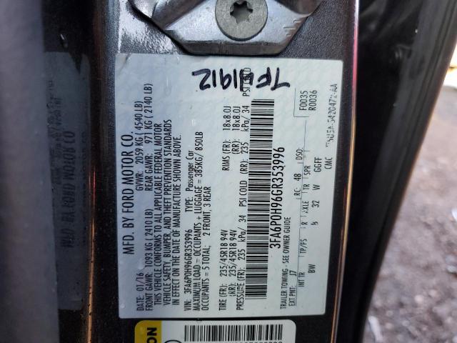 Photo 10 from auction – 2016 FORD FUSION SE with VIN 3FA6P0H96GR353996