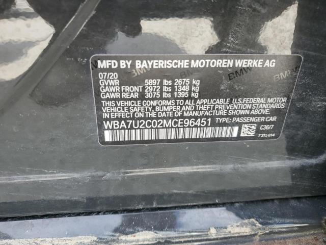 Photo 10 from auction – 2021 BMW 750 XI with VIN WBA7U2C02MCE96451