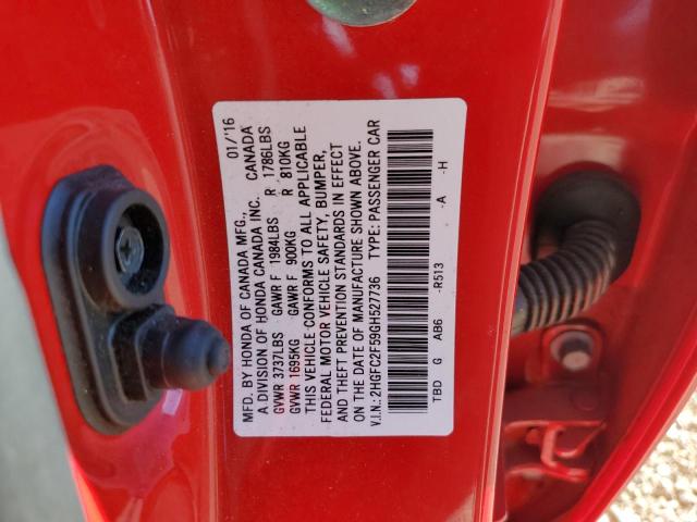 Photo 10 from auction – 2016 HONDA CIVIC LX with VIN 2HGFC2F59GH527736