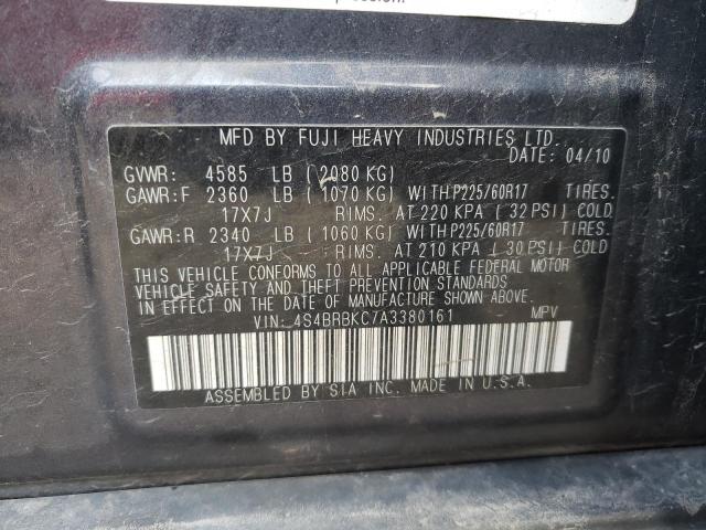 Photo 10 from auction – 2010 SUBARU OUTBACK 2. with VIN 4S4BRBKC7A3380161