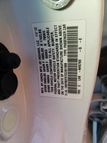 Photo 10 from auction – 2012 HONDA CIVIC LX with VIN 19XFB2F57CE391999