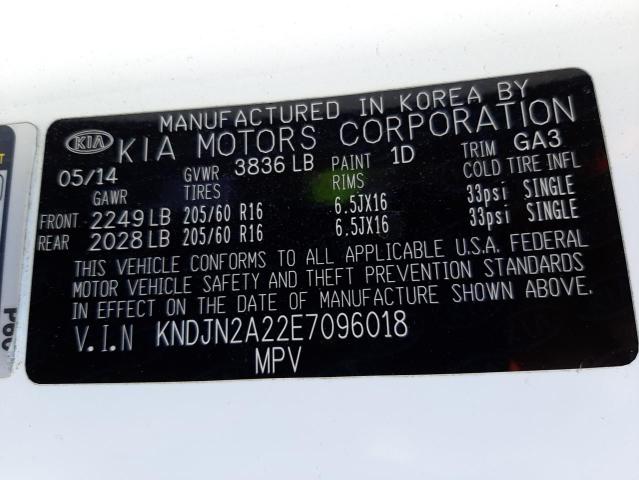 Photo 10 from auction – 2014 KIA SOUL with VIN KNDJN2A22E7096018
