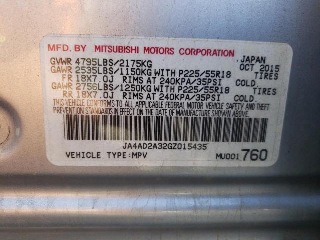 Photo 10 from auction – 2016 MITSUBISHI OUTLANDER with VIN JA4AD2A32GZ015435