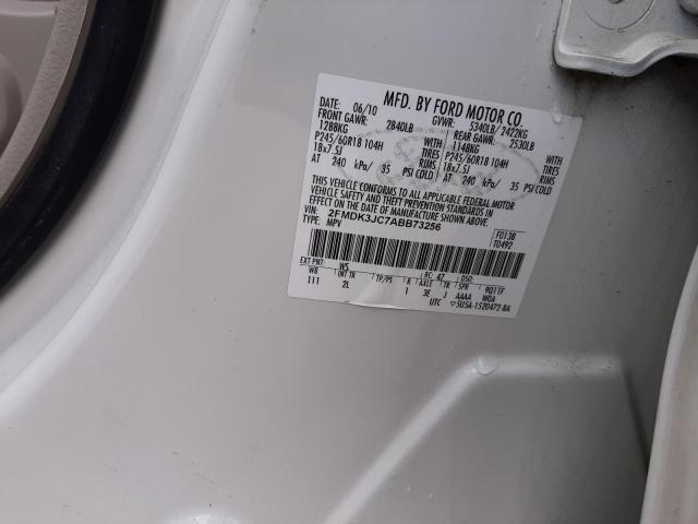 Photo 10 from auction – 2010 FORD EDGE SEL with VIN 2FMDK3JC7ABB73256