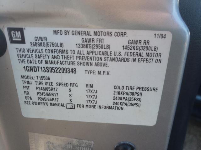 Photo 10 from auction – 2005 CHEVROLET TRAILBLAZE with VIN 1GNDT13S052209348