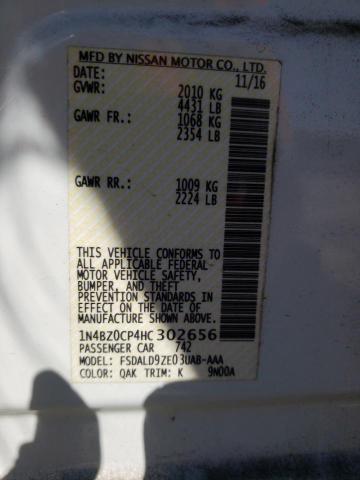 Photo 10 from auction – 2017 NISSAN LEAF S with VIN 1N4BZ0CP4HC302656