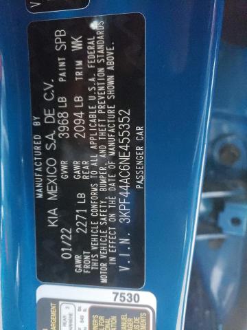 Photo 10 from auction – 2022 KIA FORTE GT with VIN 3KPF44AC6NE455352
