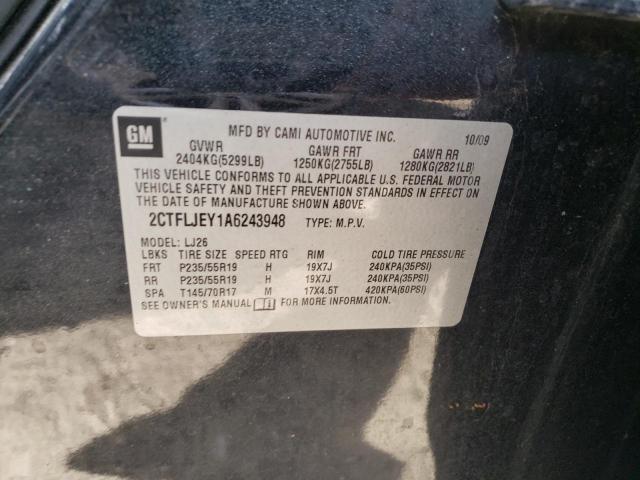 Photo 10 from auction – 2010 GMC TERRAIN SL with VIN 2CTFLJEY1A6243948