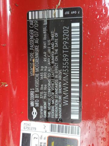Photo 10 from auction – 2009 MINI COOPER S C with VIN WMWMM33589TP93202