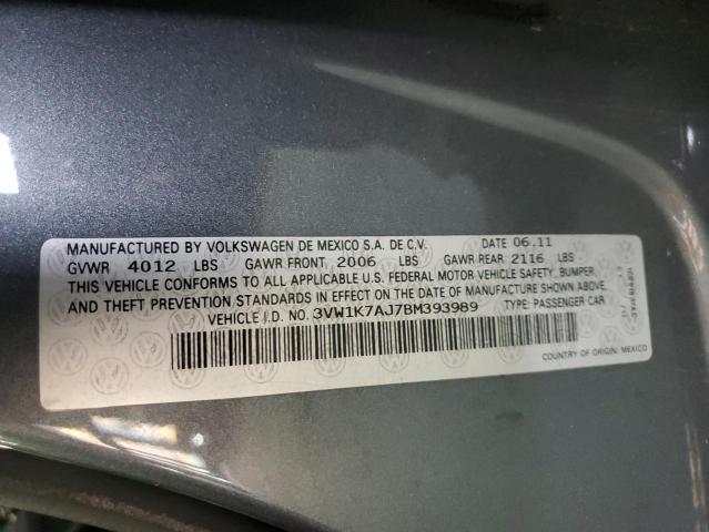Photo 10 from auction – 2011 VOLKSWAGEN JETTA BASE with VIN 3VW1K7AJ7BM393989