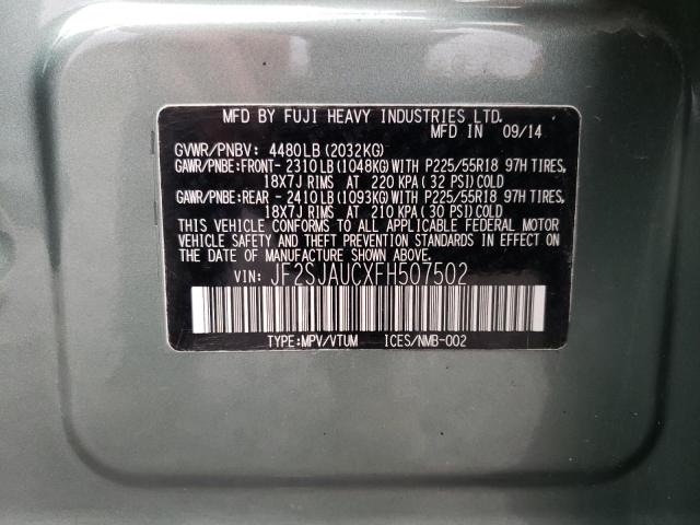 Photo 10 from auction – 2015 SUBARU FORESTER 2 with VIN JF2SJAUCXFH507502