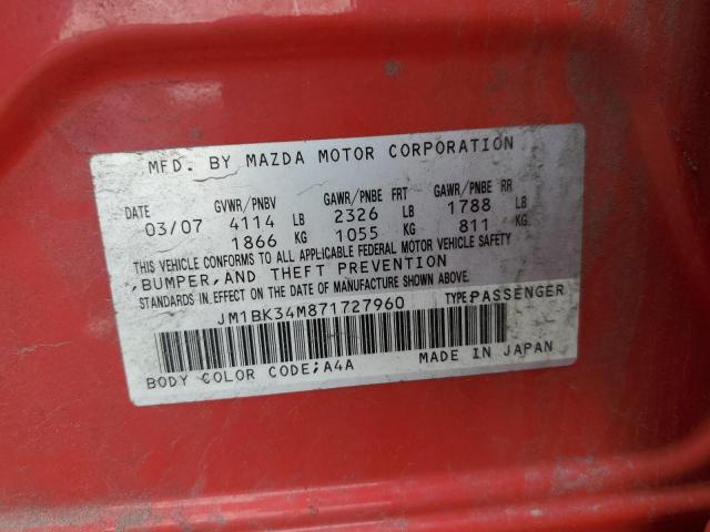 Foto 10 de la subasta – 2007 MAZDA SPEED 3 con VIN JM1BK34M871727960