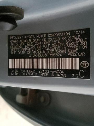 Photo 10 from auction – 2015 TOYOTA PRIUS with VIN JTDKN3DU3F1885824