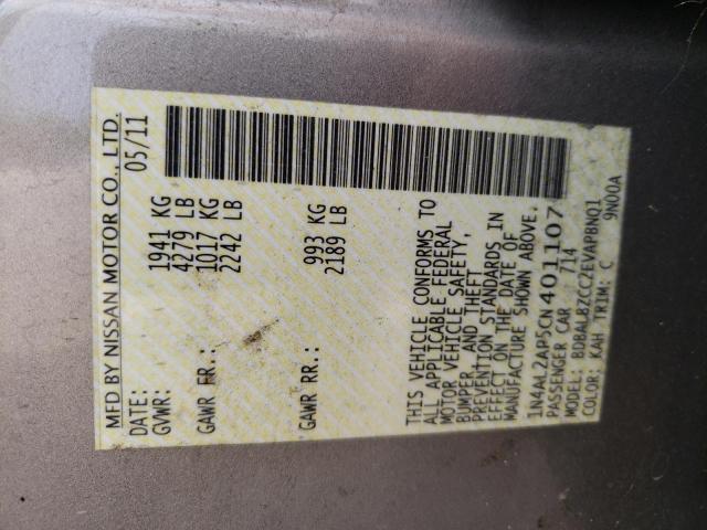 Photo 10 from auction – 2012 NISSAN ALTIMA BAS with VIN 1N4AL2AP5CN401107