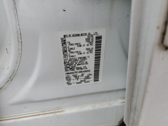 Photo 10 from auction – 2004 NISSAN TITAN XE with VIN 1N6AA07B14N548958