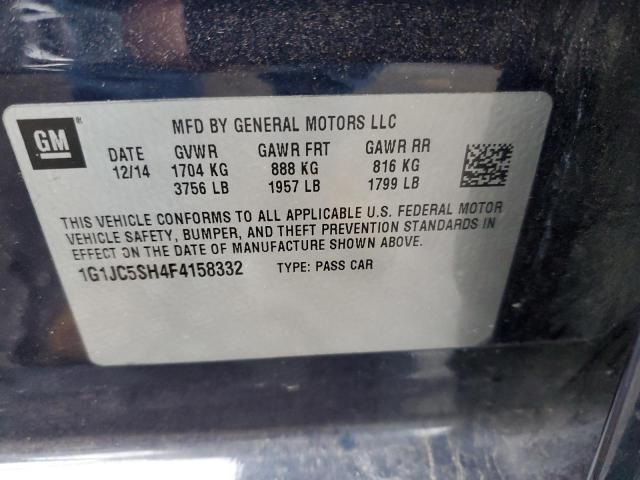 Photo 10 from auction – 2015 CHEVROLET SONIC LT with VIN 1G1JC5SH4F4158332
