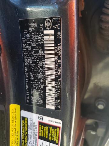 Photo 10 from auction – 2012 TOYOTA COROLLA MA with VIN 2T1KU4EEXCC811162