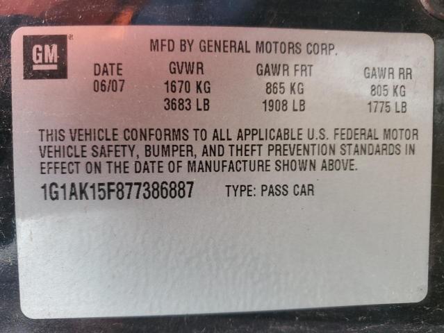 Photo 10 from auction – 2007 CHEVROLET COBALT with VIN 1G1AK15F877386887