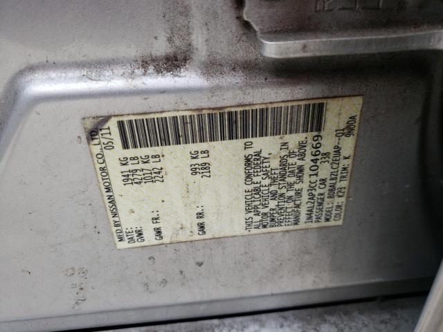 Photo 10 from auction – 2012 NISSAN ALTIMA BAS with VIN 1N4AL2AP3CC104669