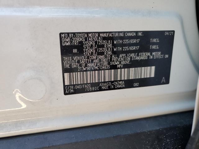 Photo 10 from auction – 2021 TOYOTA RAV4 XLE with VIN 2T3W1RFV7MC134635