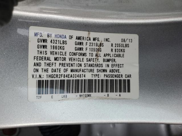Photo 10 from auction – 2014 HONDA ACCORD EXL with VIN 1HGCR2F84EA004874