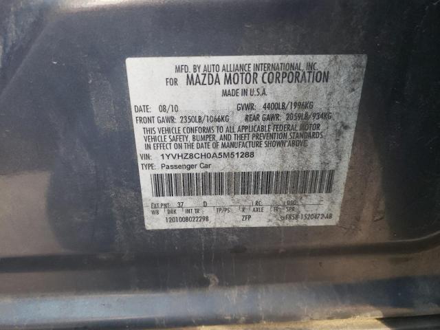 Photo 10 from auction – 2010 MAZDA 6 I with VIN 1YVHZ8CH0A5M51288