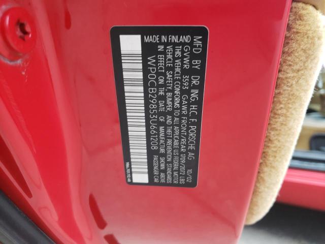 Photo 10 from auction – 2003 PORSCHE BOXSTER S with VIN WP0CB29853U661208
