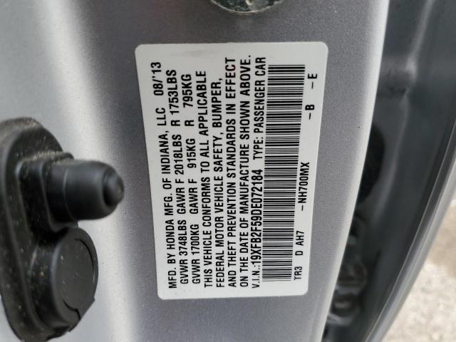 Photo 10 from auction – 2013 HONDA CIVIC LX with VIN 19XFB2F59DE072184