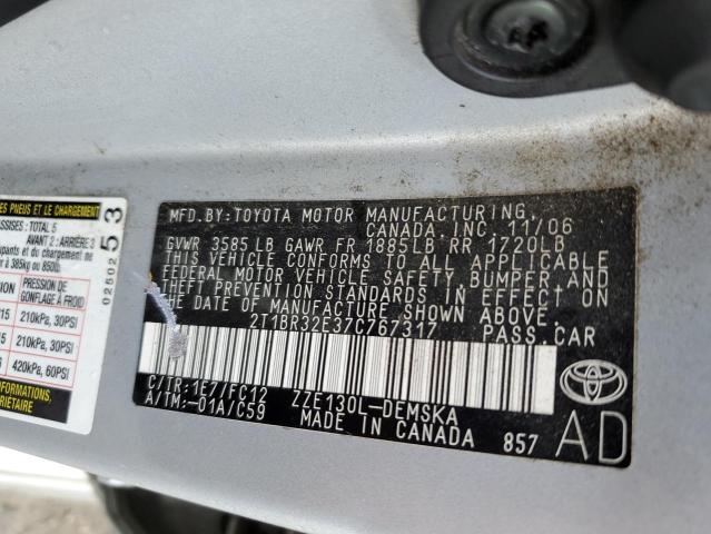 Photo 10 from auction – 2007 TOYOTA COROLLA CE with VIN 2T1BR32E37C767317
