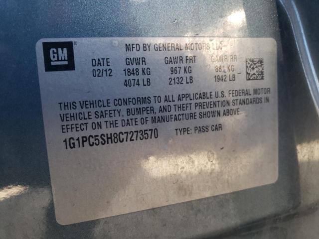 Photo 10 from auction – 2012 CHEVROLET CRUZE with VIN 1G1PC5SH8C7273570