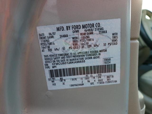 Photo 10 from auction – 2008 FORD ESCAPE XLT with VIN 1FMCU93128KA96655