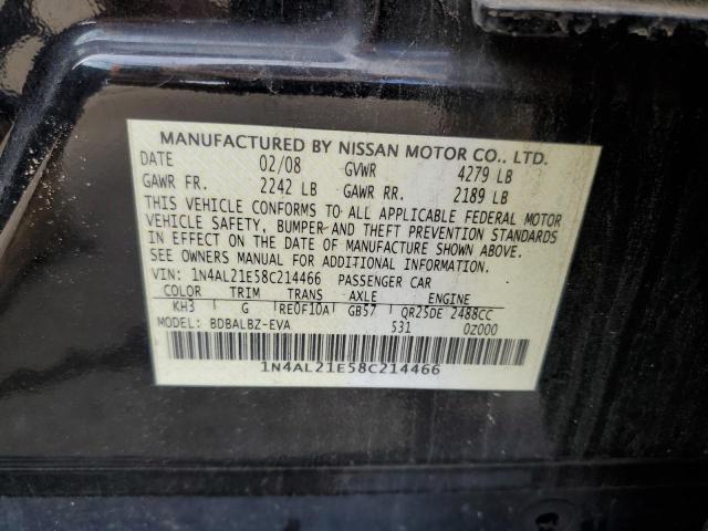 Photo 10 from auction – 2008 NISSAN ALTIMA 2.5 with VIN 1N4AL21E58C214466