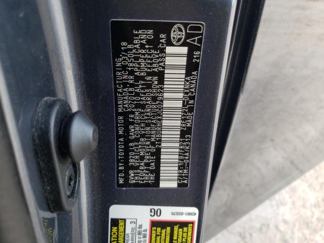 Photo 10 from auction – 2018 TOYOTA COROLLA L with VIN 2T1BURHEXJC079623