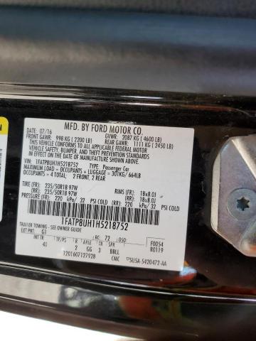Photo 10 from auction – 2017 FORD MUSTANG with VIN 1FATP8UH1H5218752