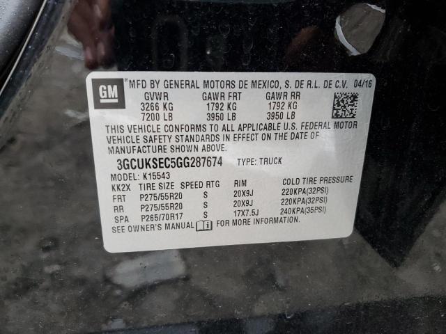 Photo 10 from auction – 2016 CHEVROLET SILVERADO with VIN 3GCUKSEC5GG287674