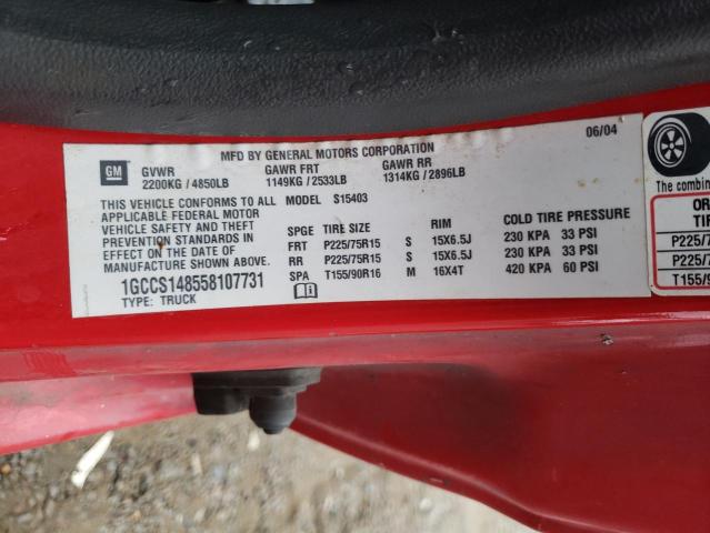 Photo 10 from auction – 2005 CHEVROLET COLORADO with VIN 1GCCS148558107731