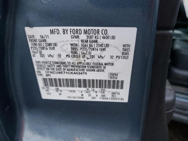 Photo 10 from auction – 2012 FORD ESCAPE with VIN 1FMCU9E71CKA02470
