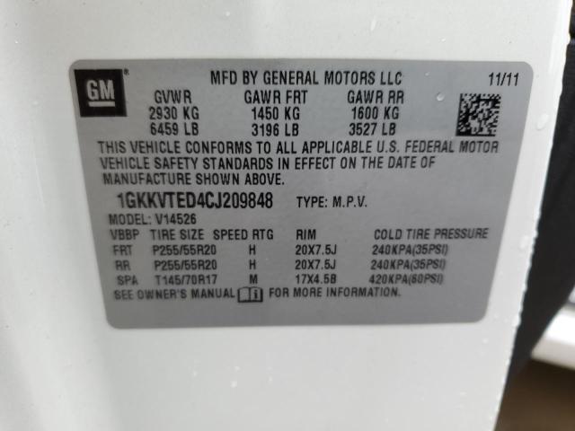 Photo 10 from auction – 2012 GMC ACADIA DEN with VIN 1GKKVTED4CJ209848