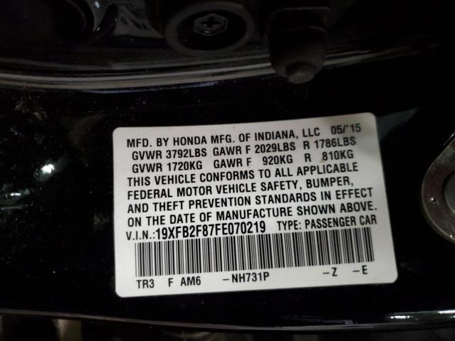 Photo 10 from auction – 2015 HONDA CIVIC EX with VIN 19XFB2F87FE070219
